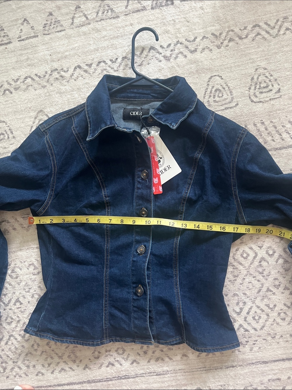 Cider Dark Navy Denim Jacket oversized - Picture 5 of 8